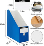 Limitliho Magazine Holde ( Blue, 2 Pack), Magazine File Holder for Home, Office, Desk, 10.6'' H×10.2'' L ×3.5''W Magazine Storage Box