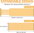 Bamboo Drawer Dividers 4" High, 16.5-22" Adjustable Drawer Organizers for Clothes,Expandable Dresser Separators in Bedroom/Kitchen/Bathroom/Office Organization and Storage,6 Pack