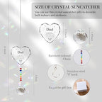 Memorial Gifts for Loss of Dad, Crystal Suncatcher in Memory Sympathy Gifts for Loss of Dad Father, Heart Shaped Bereavement Condolence Gifts for Grieving Friend