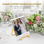 Plate Holder Easel Display Stand - 4.5 inch Metal Plate Stands for Display - Tabletop Picture Stand - Gold Iron Easels for Display Pictures | Photo Frames | Book | Decorative Plates | Plaque - 3 Pack