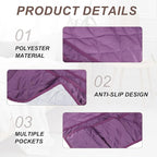 uxcell 2 Pcs Recliner Armchair Caddy, Couch Armrest Organizer with 14 Pockets for Bedside Sofa Remote Control Holder Magazine Phone Book Glasses (Purple, 20" x 7" x 9")