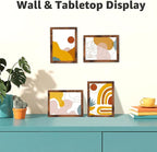 Giftgarden 5x7 Picture Frame Set of 18, Lightweight 5 by 7 Frames Bulk for Gallery Wall Photo Hanging and Tabletop Display, Rustic Brown