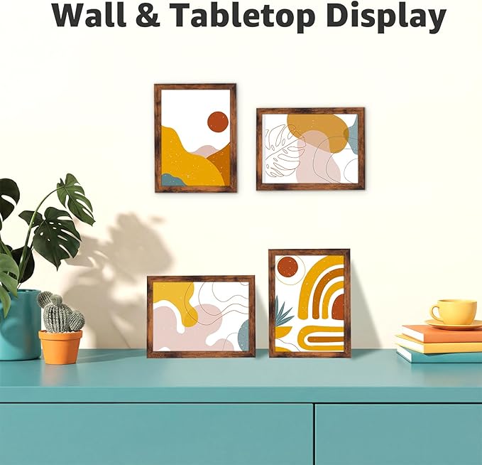 Giftgarden 5x7 Picture Frame Set of 18, Lightweight 5 by 7 Frames Bulk for Gallery Wall Photo Hanging and Tabletop Display, Rustic Brown