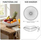 FESTGLOX White Decorative Bowl, Modern Handicraft Ruffle Key Bowls for Living Entryway Table, Decorative Fruit Bowl for Kitchen Counter, Coffee Tables