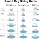 OLANLY Slate Blue Round Rugs for Bedroom - Machine Washable, 6 ft Circle Area Rugs for Living Room, Soft and Fluffy Shaggy Carpet for Teen Girl and Boys, Nursery Rooms, Dorms, Home Decor Aesthetic