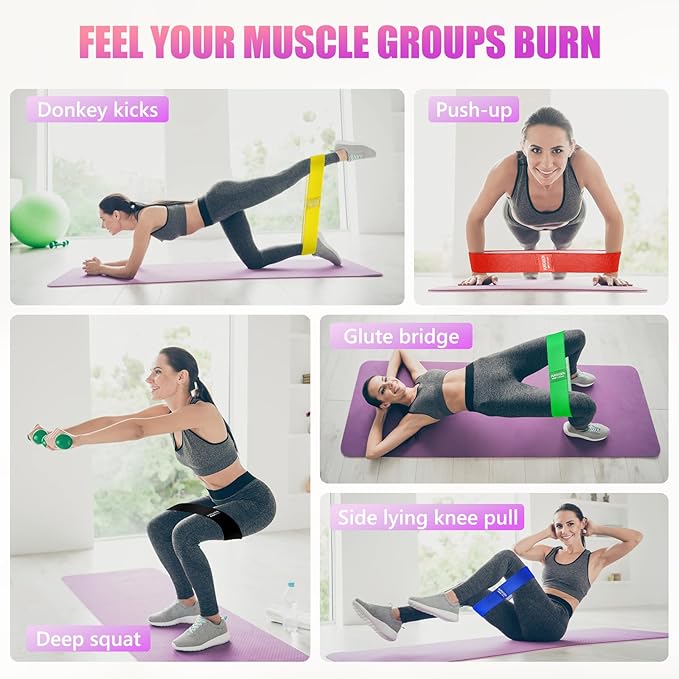 Resistance Bands for Working Out, Exercise Workout Bands for Women & Men, 3 Levels Elastic Stretch Bands for Exercise with Carry Bag for Physical Therapy, Home Fitness, Strength Training, Yoga