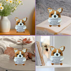 Positive Emotional Support Corgi, Funny Handmade Crochet Corgi for Brother, Valentine's Day Gift