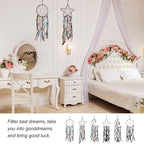 PATIKIL 28" Moon Sun Star Dream Catchers Set, Feather Handmade Dream Catchers Wall Hangings Art Decor for Home Wedding Bedroom Living Room Ornament,Pink