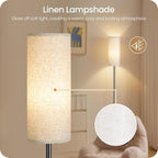 64.4” Slim Floor Lamp for Living Room with Magnetic Remote and Foot Switch, Dimmable Standing Tall Lamp Mood for Bedroom Nursery, 3 Color Temperatures, 1-Hour Timer,900LM Bulb Included,Beige E06LD05W1