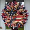 4th of July Decorations Outdoor Patriotic Wreaths for Front Door 250th Anniversary Decorations Red White and Blue American Flag Wreath (Patriotic Star)