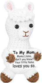 DAFURIET Cute Positive Llama Gifts for Mom from Daughter Son, Mother's Day Birthday Christmas Thank You Appreciation Gift for Mother in Law, Emotional Crochet Animals Home Office Desk Decor