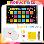 Pajean Staff Shout Out Bulletin Board Decorations Employee Shout Out Classroom Decor Attendance Bulletin Board Set with Appreciation and Recognition DIY Craft Cutouts for Welcome Back School Supplies