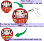 Japanese Daruma Doll 4.7 inch Red, Takasaki Handmade Good Luck Ornament for Display and Goal Setting, Traditional Craft from Japan