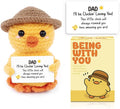 Valentines Gifts for Dad, Handmade Crochet Emotional Support Chicken, Birthday Gifts for Dad, Men, Father in Law, Cute Chicken Desk Decor, Funny I Love You Stocking Stuffers