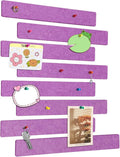 Cork Board for Walls - 8 Pack Felt Pin Board Bar Strips - Self-Adhesive Lightweight Bulletin Board - Cork Board for Office with 40 Push Pins No Damage for Wall (Rose)