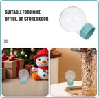 2pcs Glass Snow Globes: Clear Fillable Snow Water Globe Rubber Base Candy Bottle Jar for DIY Craft Home Christmas Winter Decoration 45mm