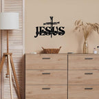 EDCIJB Jesus Cross Metal Wall Decor Christian Wall Art for Home Religious Cross Decoration Living Room Bedroom Prayer Room The Way The Truth The Life Christ Inspired Christian Gift for Family Friends