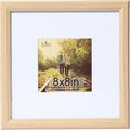 KTKDE 8x8 Picture Frame Real Glass, Display Pictures 4x4 with Mat or 8x8 Without Mat, Modern Style Wood Composite Frame,Gallery Wall Frame & Table Top Display，best gift