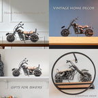 Motorcycle Gifts for Men & Women Bikers, 11.8" Handmade Metal Motorcycle Model, Vintage Motorcycle Decor for Man Cave, Garage, Home & Office