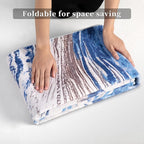 Ciicool Abstract Area Rug Indoor, 5x7 Swirl Washable Entryway Rug, Modern Soft Throw Entry Rug with Non-Slip Backing for Bedroom Living Room Entrance Kitchen, Low-Pile Floor Carpet Doormat Blue Brown