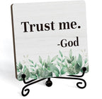 Home Decor, Farmhouse Shelf Decor For Living Room, Boho Aesthetic Table Decorations, Christian Gifts For Women Men, Entryway Tv Stand Fireplace Mantle Coffee Table Decoration (trust-06)