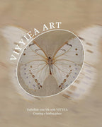 VIYYIEA Vintage Gold Framed Wall Art for Living Room, White Butterfly Canvas Prints Home Decor, Oil Painting Picture, Bedroom Wall Decor Gifts for Friends or Family -【Morpho polyphemus】-(24L x 16W)