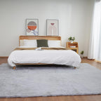 Ghouse Grey 8x10 Area Rug Fluffy Faux Rabbit Fur Grey Rug Plush Shag Fuzzy Rug for Living Room Bedroom, Playing Room, Nursery Room