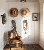Cowboy Hat Hook for Wall, 4 Pack Cowboy Hat Rack, Metal Horseshoe Hanger, Hat Organizer, Western Hook for Wall, Hat Holder Display for Closet, Horse Supplies, Texas Gifts for Men, Black