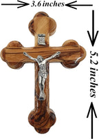 Zuluf 4.7" Wooden Orthodox Wall Crucifix Christian Catholic Handmade Cross from Bethlehem Holy Land Gift CRS071