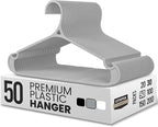 Utopia Home Clothes Hangers - Standard Plastic Hangers Space Saving - Durable Coat Hangers 50 Pack (Grey)