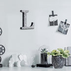 Qunclay 5.7" Silver Crystal Diamond Bling Letters Crushed Diamond Decoration Wooden Glitter Letter with Screw and Hooks Rhinestone Gift for Wedding Y2k Mcbling Bedroom Wall Decor (Letter L)