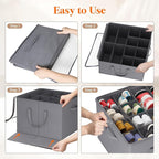 Lifewit Shoe Storage Organizer for Closet, Fabric Large Shoe Box Storage Containers with Clear Cover, Foldable Bins for Boots Heels Sneakers Fits 12-16 Pairs, 1 Pack Gray