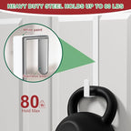 15" Reversible Wreath Hangers for Front Door, Fit Most Doors up to 1-3/4", Heavy Duty Steel Over The Door Hooks Hold up to 80 LBS for Spring & Easter Wreaths, Seasonal Door Decor (White 2 Pack)