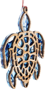 Sea Turtle Gifts for Women, Sea Turtle Christmas Ornaments Decoration, Suncatcher Ornament with Story Card, Beach Ornaments for Tree, Sea Lover Gift, Birthday Gift for Mom