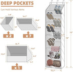STORAGE MANIAC Over the Door Shoe Organizer with Curtain Dustproof Heavy-Duty Large Deep Pocket Hanging Shoe Organizer for Closet Dorm & Narrow Door Storage Shoe Holder Shoe Rack, 9-Shelf Beige 1 Pack