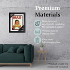 Creative Picture Frames 8 x 11 Magazine Frame with Full-Strength Glass, Holds Up To A 1/4" Thick Media with Installed Hangers for Easy Mounting, 10x12 Black Frame with White Mat