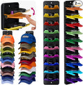 Spring-Loaded Hat Organizer for Baseball Caps (2 Pack) – Holds 20 Caps, Quick Insert & Smooth Release with Secure Hold, Wall Mount for Closet or Door with Adhesive & Screws