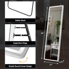 DUMOS LED Full Length Mirror, 20"x63" Full Body Floor Standing Mirror with 3 Color Lights & Wall Mounted for Bedroom, Dressing Room, Living Room, Bathroom