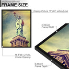 100% Solid Wood 17x22 Picture Frame Set of 2, Black Frame for 17 x 22 Inch Picture Poster Photo, Light Weight 17 by 22 HQ Matte Black Frame for Wall - 2 Pack/Black/17 x22