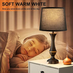 Seealle Upgraded Touch Lamps for Night Stands Set of 2 - Bedside Lamps with USB C+A, 3 Way Dimmable for Bedroom Living Room End Tables Office (Black)