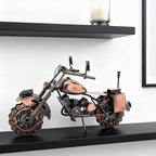 Motorcycle Gifts for Men & Women Riders, 11.8" Handmade Metal Motorcycle Model, Vintage Figurine & Desk Decor for Man Cave, Garage, Office & Home