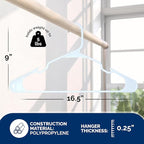 Plastic Hangers 50 Pack, Strong Space Saving Clothes Hanger, Made in USA, Perfect Shirt or Coat Plastic Hanger, with Shoulder Grooves, White, Notched