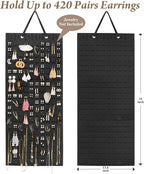 Extra Large Earring Organizer - Wall Mount Earring Holder for Up to 420 Pairs, Hanging Jewelry Organizer for Women & Girls