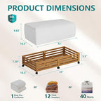 Wisuce Bamboo Under Bed Storage Containers- Underbed Organizer with Wheels with Large Dust Bag,Sturdy Wood Rolling Under the Bed Shoe Storage Organizer Drawer 2 Packs (Walnut, Long)