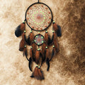 Dream Catchers with Luminous Beads Dream Catchers for Adults Handmade Native American Hanging Wall Decor Ornament for Bedroom Brown