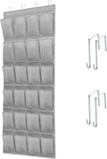 Over The Door Shoe Organizers with 24 Mesh Pockets Shoe Organizer Storage Hanging Shoe Organizer Shoe Holder for Rack (Grey)