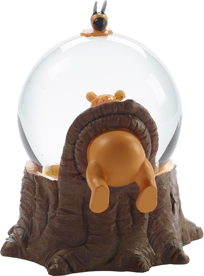 Precious Moments Disney Winnie the Pooh Musical Snow Globe – “For the Love of Hunny” Collectible with Floating Bees, Resin and Glass, 5.6" Tall, Plays Classic Pooh Theme #171708