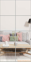 Ruomeng Full Length Wall Mirror Tiles - 10" x 10" x 8Pcs Frameless Full Body Mirror Tiles Wall Mounted Mirror for Home Gym Vanity Bedroom, Living Room