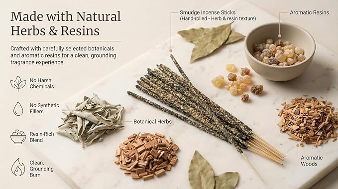 Satya Smudge Incense Stick – Hand-Rolled Indian Masala Incense for Meditation, Yoga & Spiritual Cleansing Pack of 6 (Smudge White Sage)
