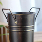 Metal Round Umbrella Stand Rack,Durable Freestanding Umbrella Rack with Cane and Walking Stick Holder,Decorative Vase,Suitable for Entryway and Porch Use,Organizer for Home and Office (Black)